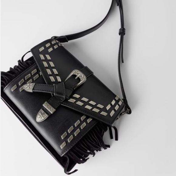 Zara Crossbody Bag with Suede Fringe - Picture 2 of 9